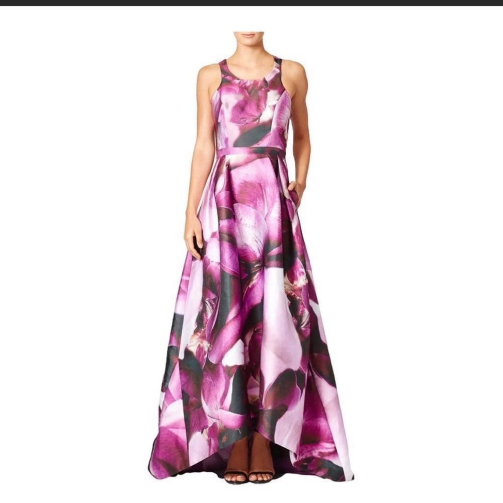 Monique Lhuillier Floral jadore Pink Purple Gown size 0